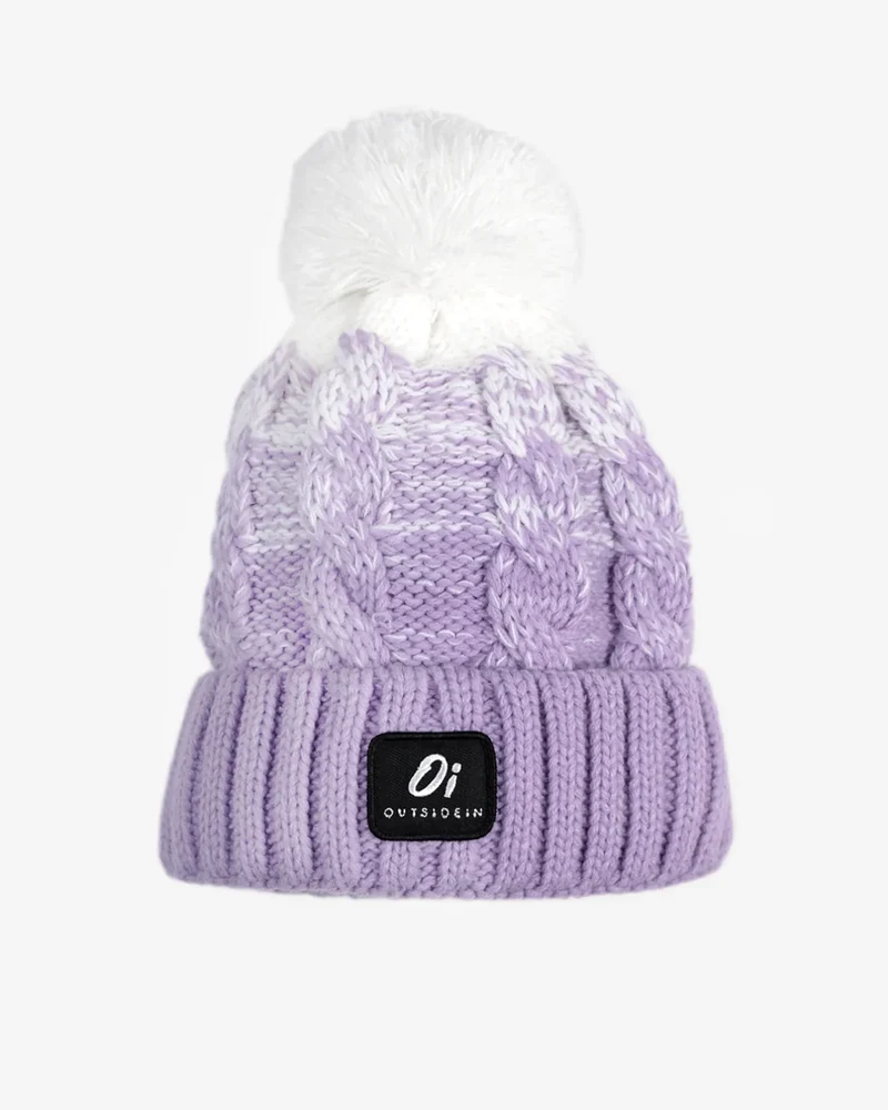 Outside In Unisex-Wintermütze mit Bommel – Purple Fade