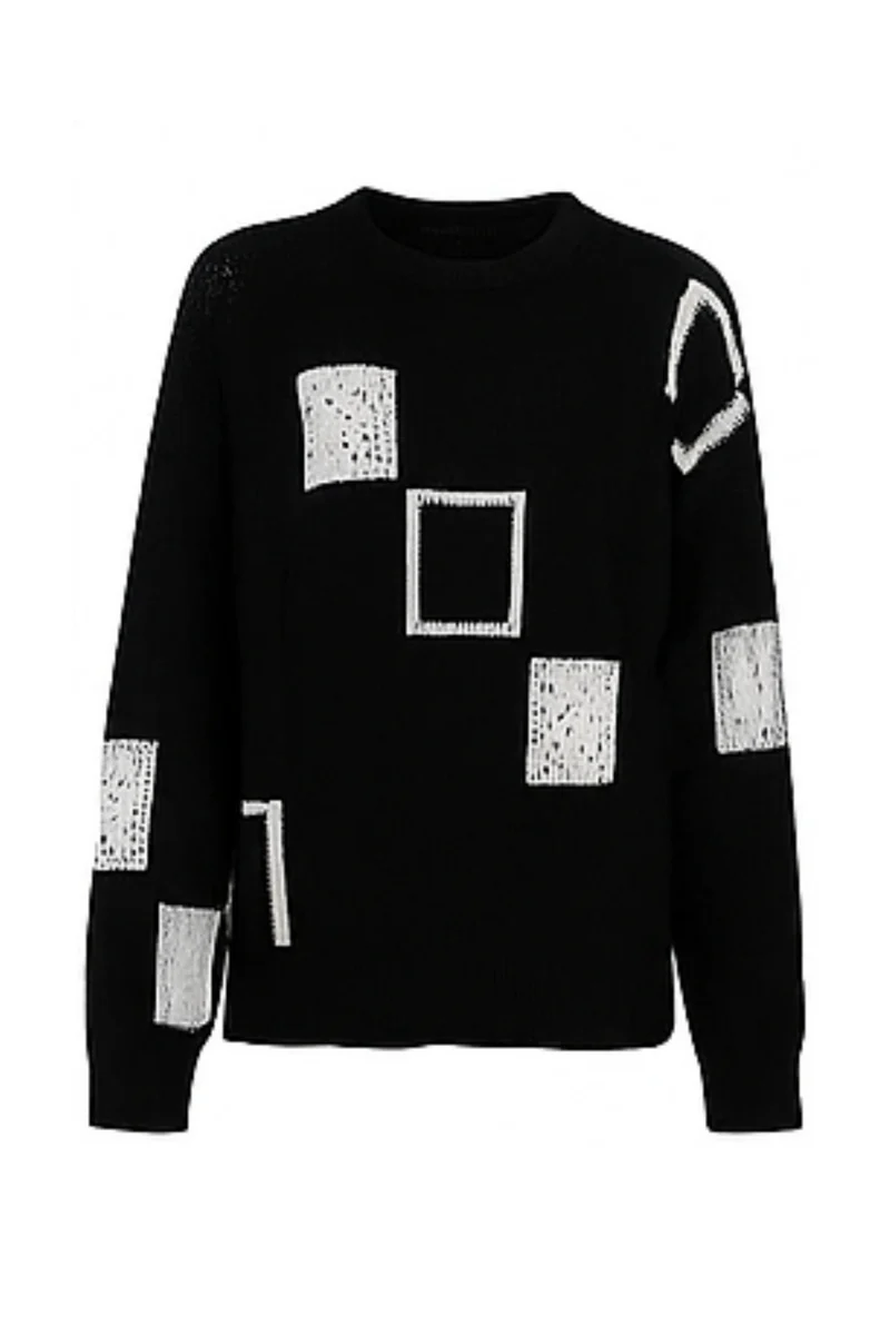 Ayla Strickpullover | Schwarz