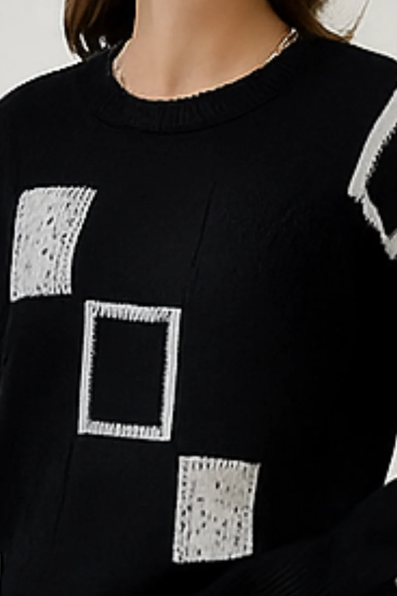 Ayla Strickpullover | Schwarz