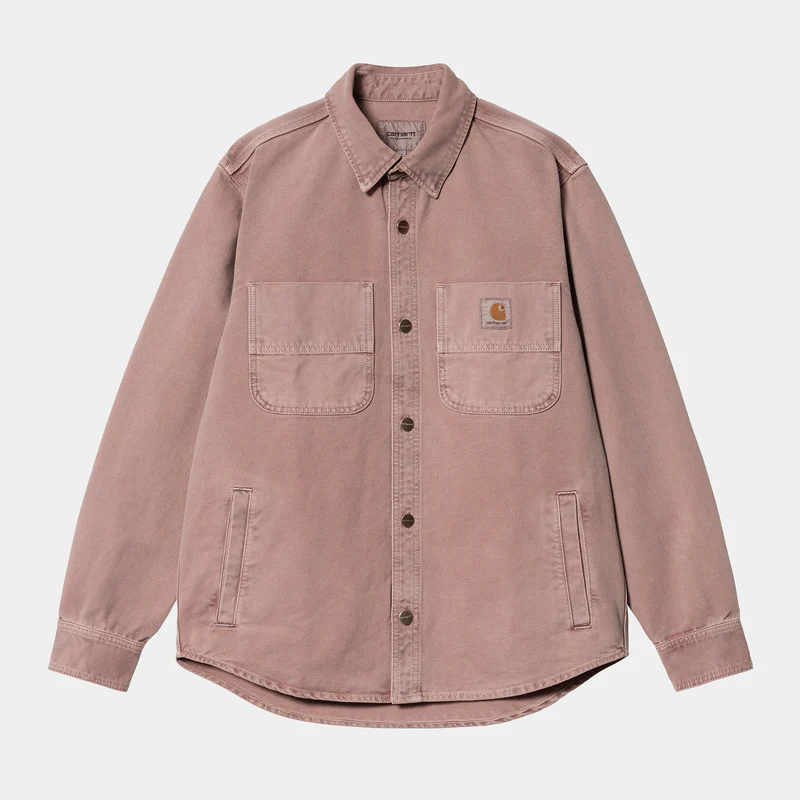 Carhartt WIP Herren Langarm-Glenn-Hemd – Dark Plum Faded