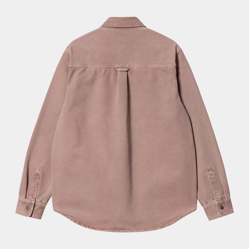 Carhartt WIP Herren Langarm-Glenn-Hemd – Dark Plum Faded