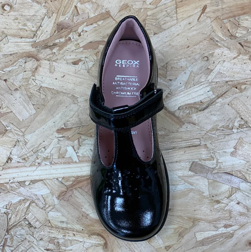 Geox Naimara GB Lacklederschuh für Kinder – Schwarz