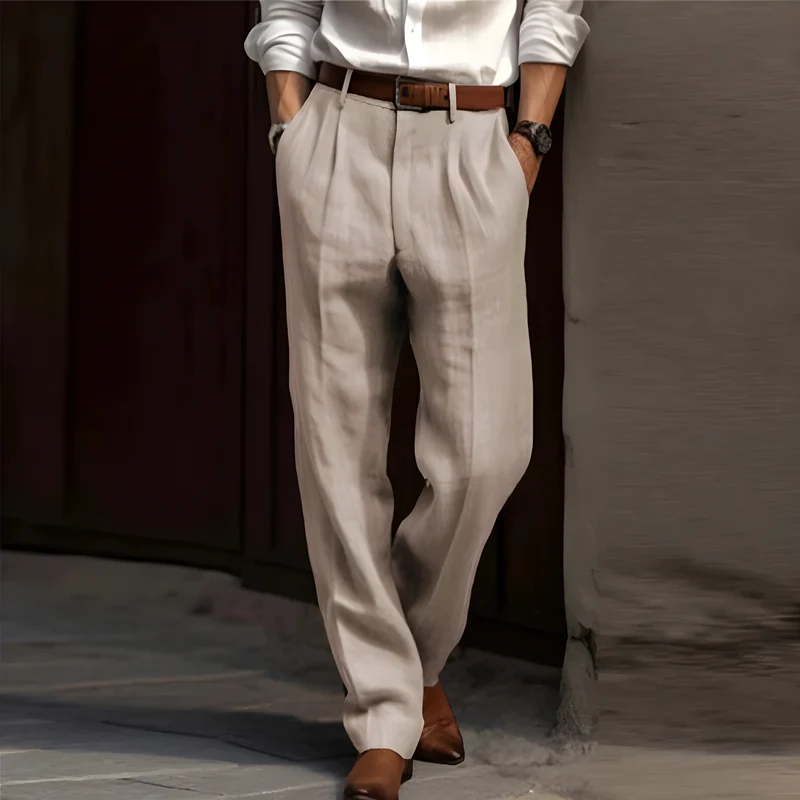 Alvric Klassische Leinenhose | Khaki