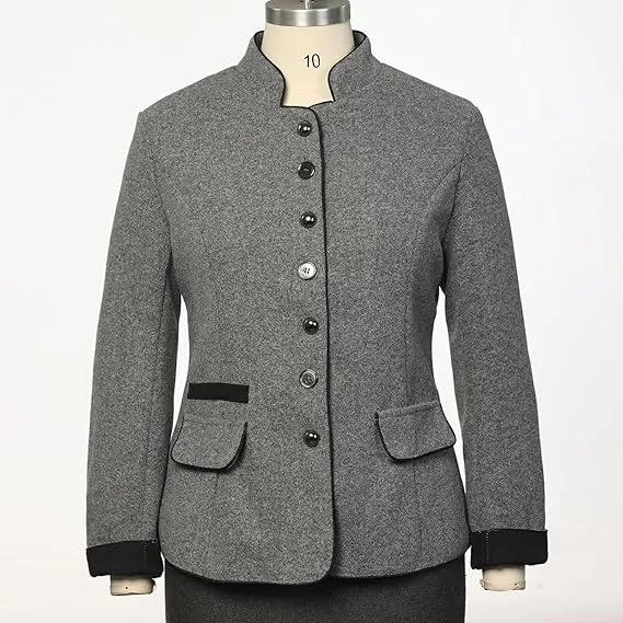 Solé Elegante kurze Jacke mit Taschen | Grau