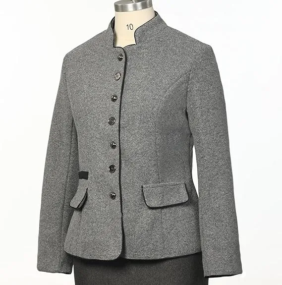 Solé Elegante kurze Jacke mit Taschen | Grau
