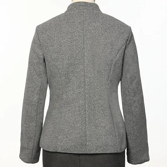 Solé Elegante kurze Jacke mit Taschen | Grau