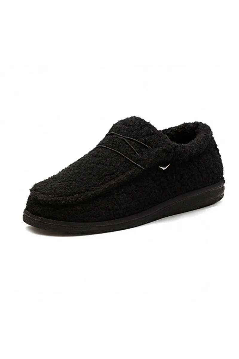 Winnie Warme Teddy Slippers | Schwarz