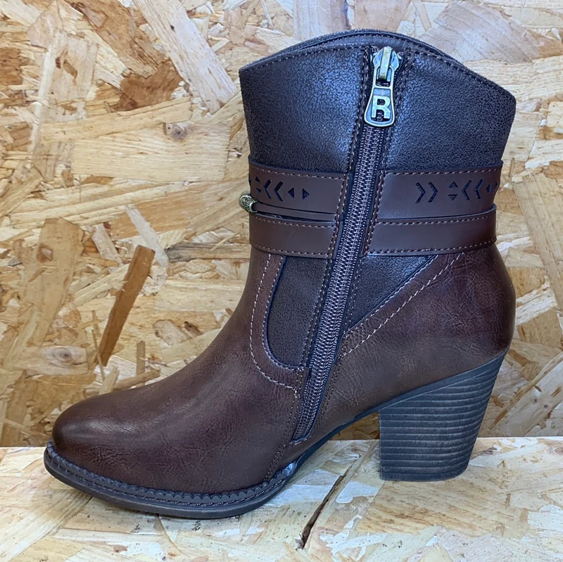 Refresh Damenmode-Stiefelette – Braun