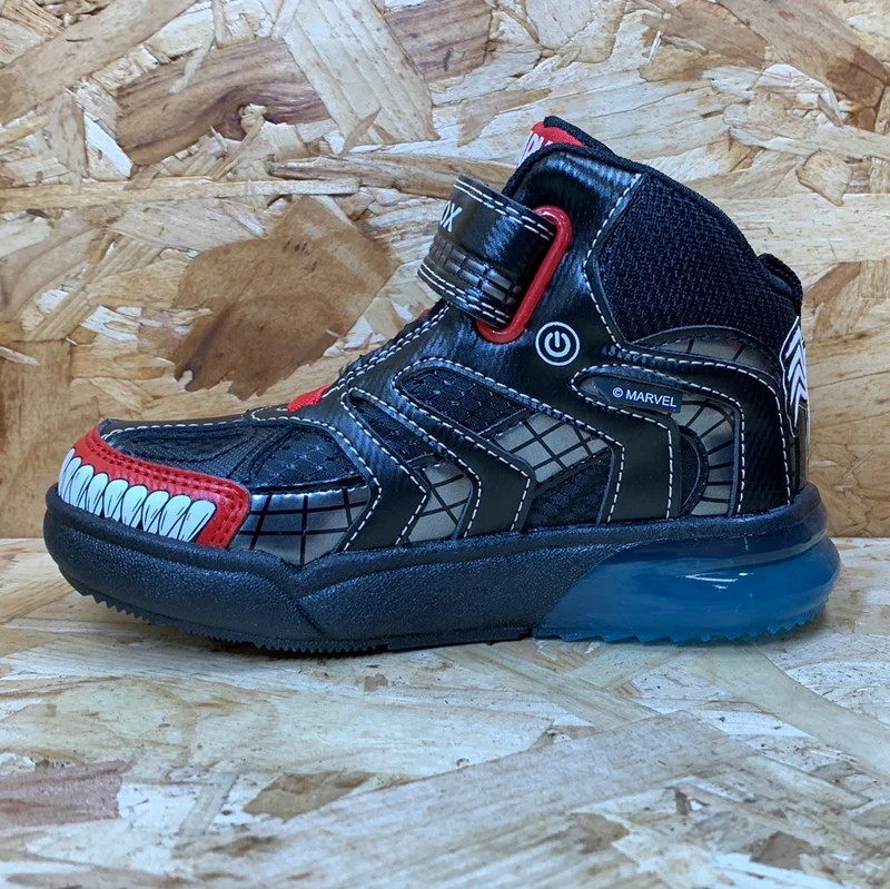 Geox Kinder Marvel Spiderman Leuchtende High-Top-Sneaker – Schwarz