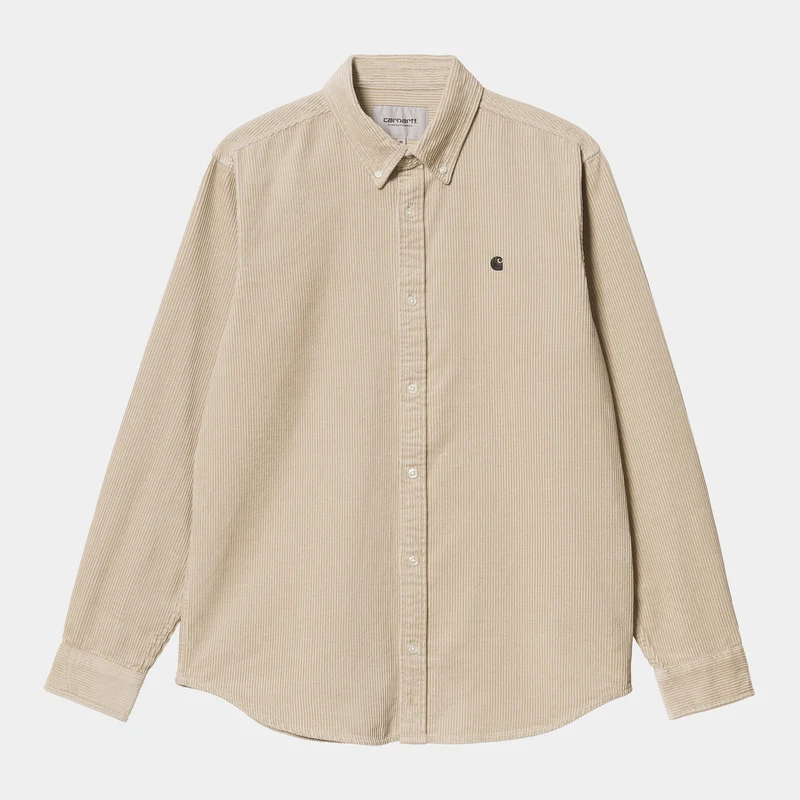 Carhartt WIP Herren Madison Langarmhemd – Wall