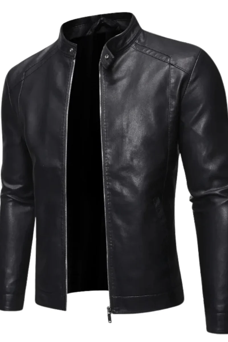 Neil | Lederjacke mit Stehkragen