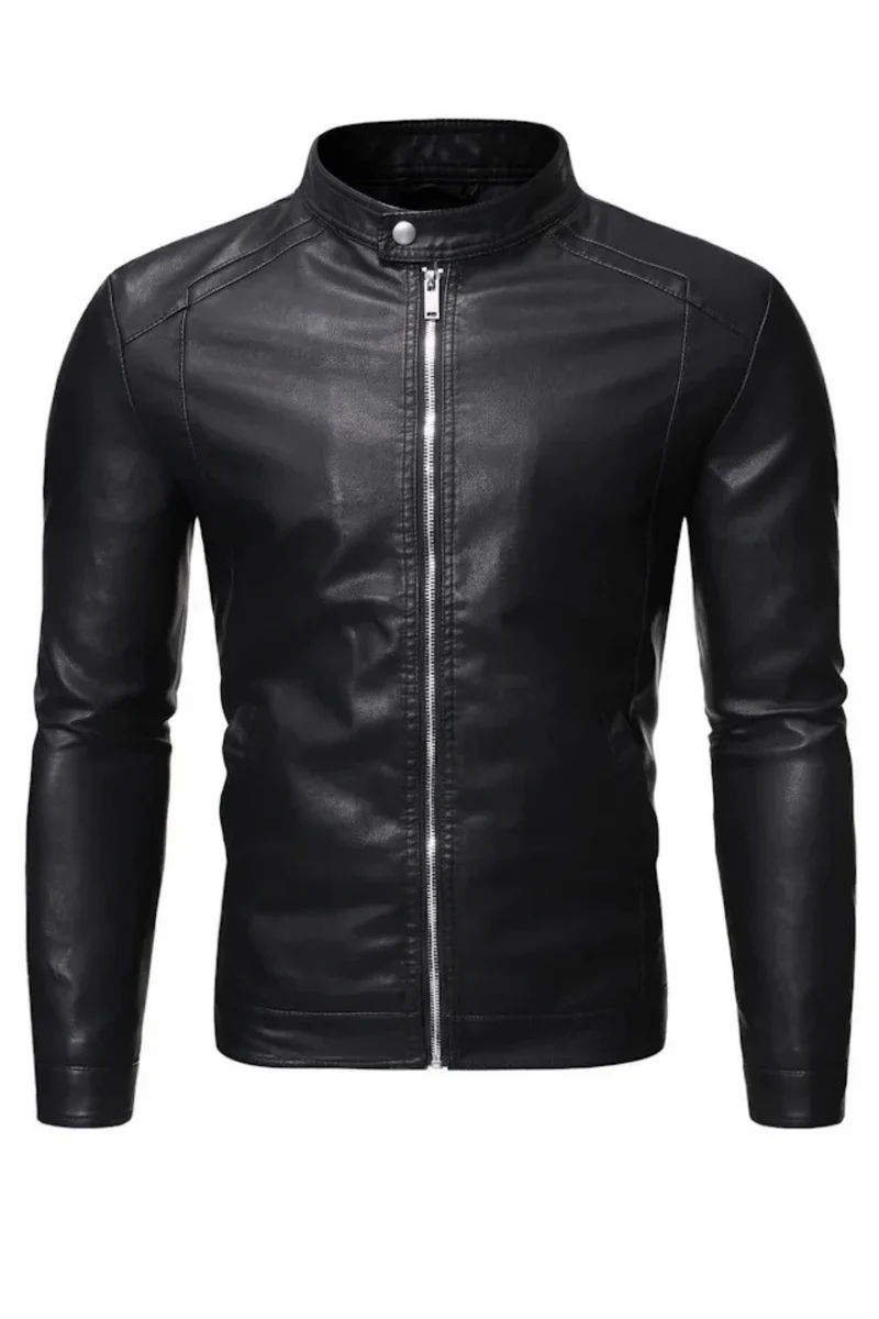 Neil | Lederjacke mit Stehkragen