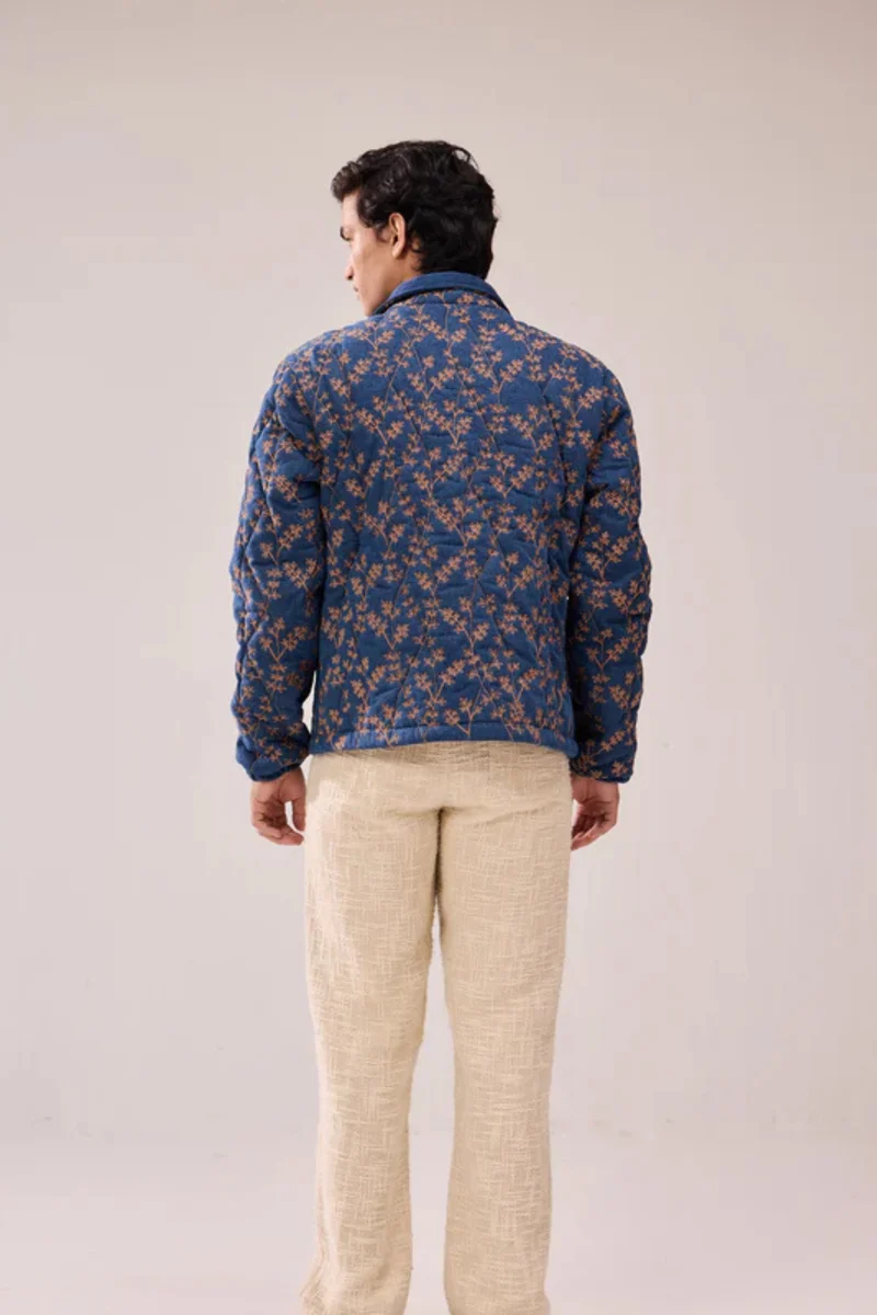 Hamzah | Bestickte Steppjacke aus Denim