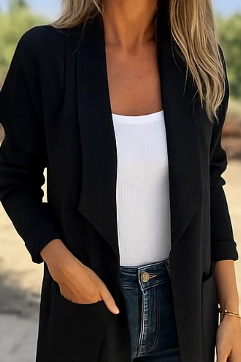 Nisha Langer Cardigan | Schwarz