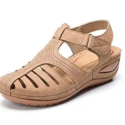 Mira | Bequeme Orthopädische Cut-Out Keilabsatz Sandale