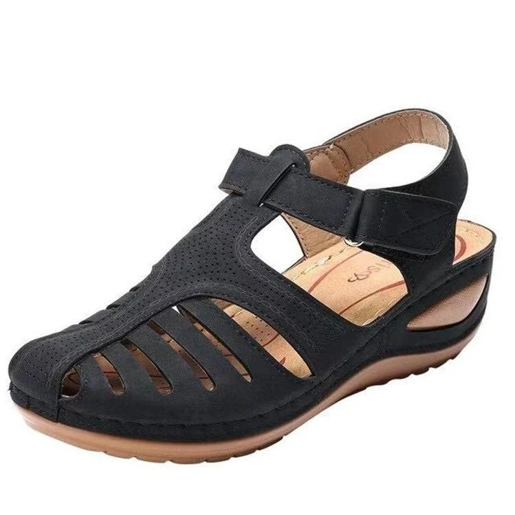 Mira | Bequeme Orthopädische Cut-Out Keilabsatz Sandale