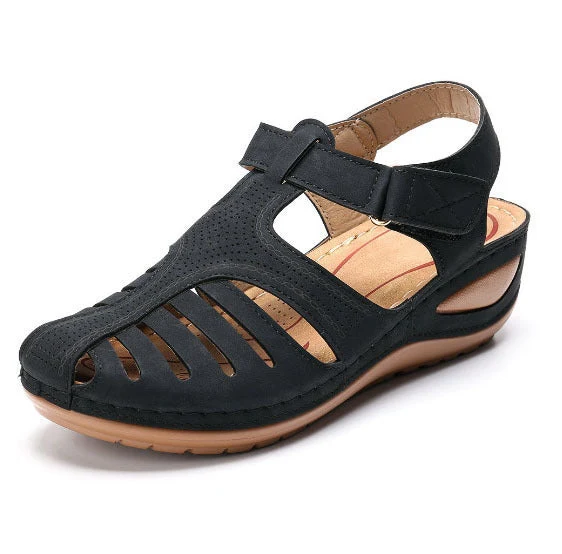 Mira | Bequeme Orthopädische Cut-Out Keilabsatz Sandale