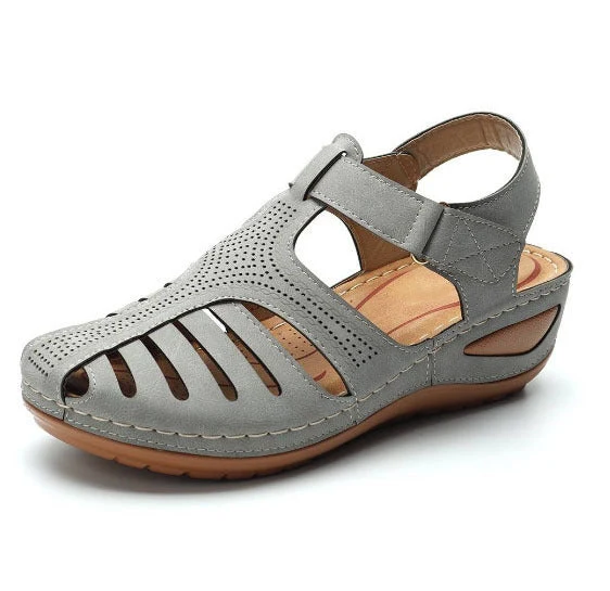 Mira | Bequeme Orthopädische Cut-Out Keilabsatz Sandale