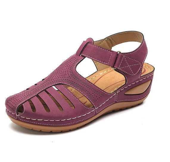 Mira | Bequeme Orthopädische Cut-Out Keilabsatz Sandale
