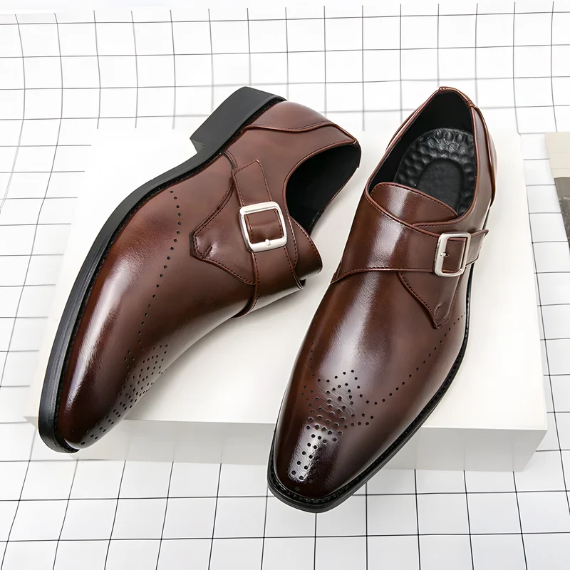 Odrin Elegante Monk-Strap Schuhe | Braun