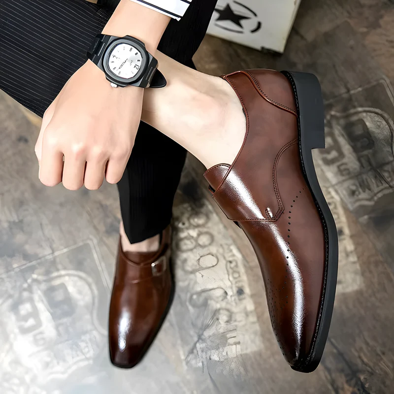 Odrin Elegante Monk-Strap Schuhe | Braun