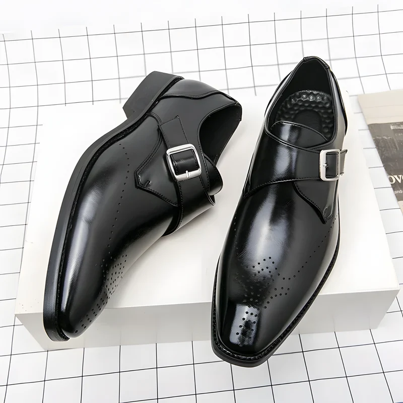 Odrin Elegante Monk-Strap Schuhe | Schwarz