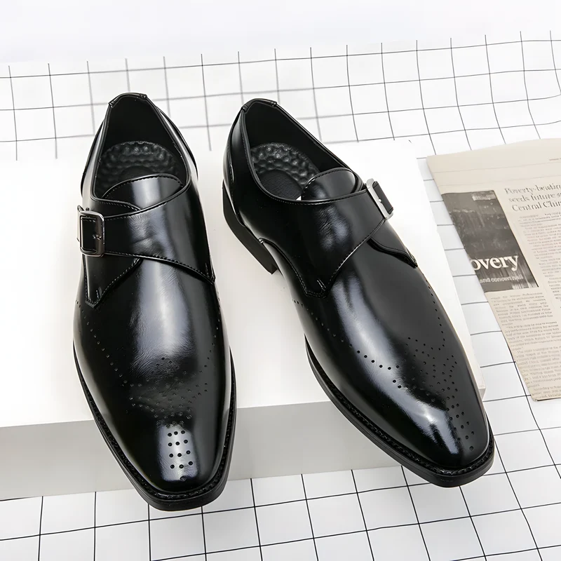Odrin Elegante Monk-Strap Schuhe | Schwarz