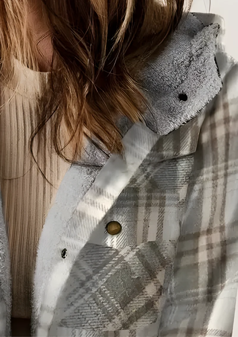 Yseldis Kariert gefütterte Fleece-Jacke | Grau
