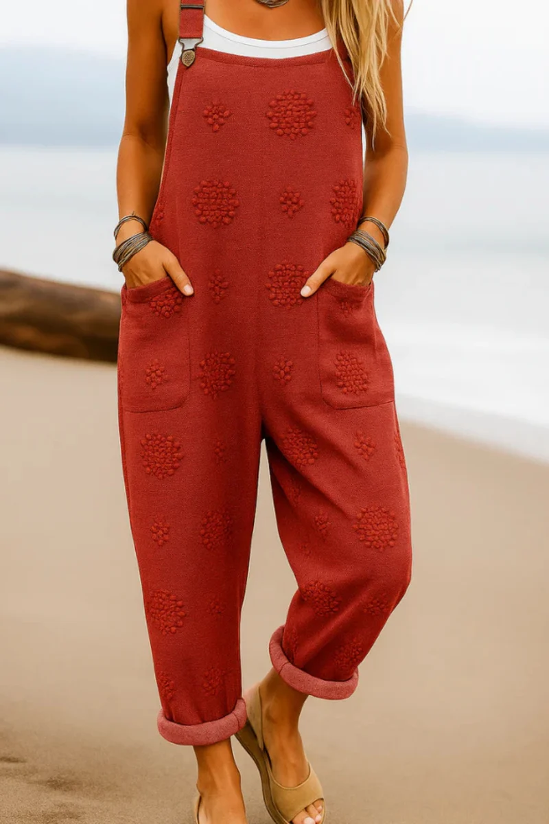Mayah Künstlerischer Overall-Jumpsuit | Rot