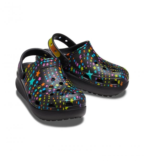 Crocs Klassisch gefütterter Disco-Party-Clog für Kinder – Schwarz