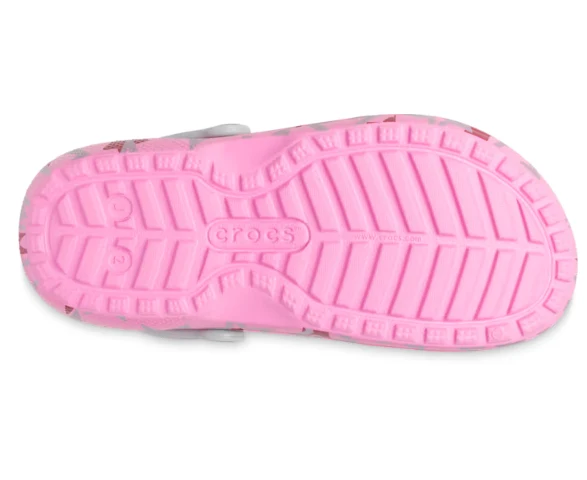 Crocs Klassisch gefütterter Disco-Party-Clog für Kinder – Taffy Pink