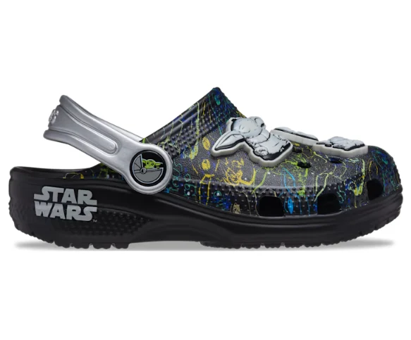 Crocs Klassischer Grogu-Clog für Kinder – Schwarz