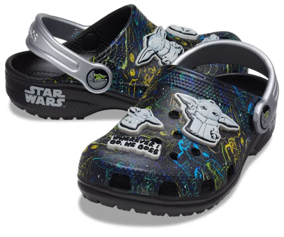 Crocs Klassischer Grogu-Clog für Kinder – Schwarz
