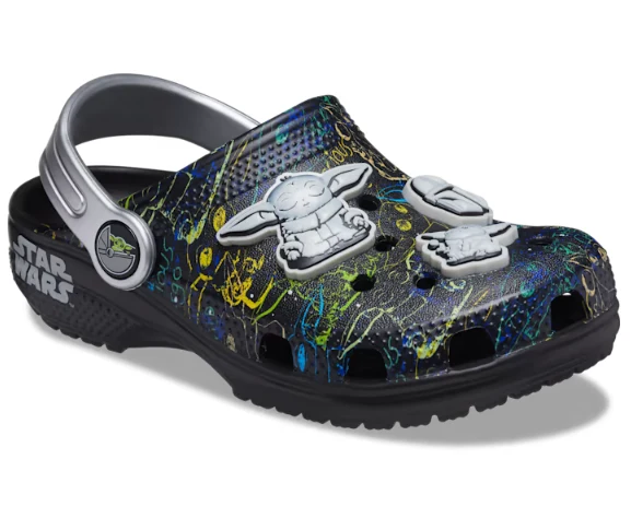Crocs Klassischer Grogu-Clog für Kinder – Schwarz
