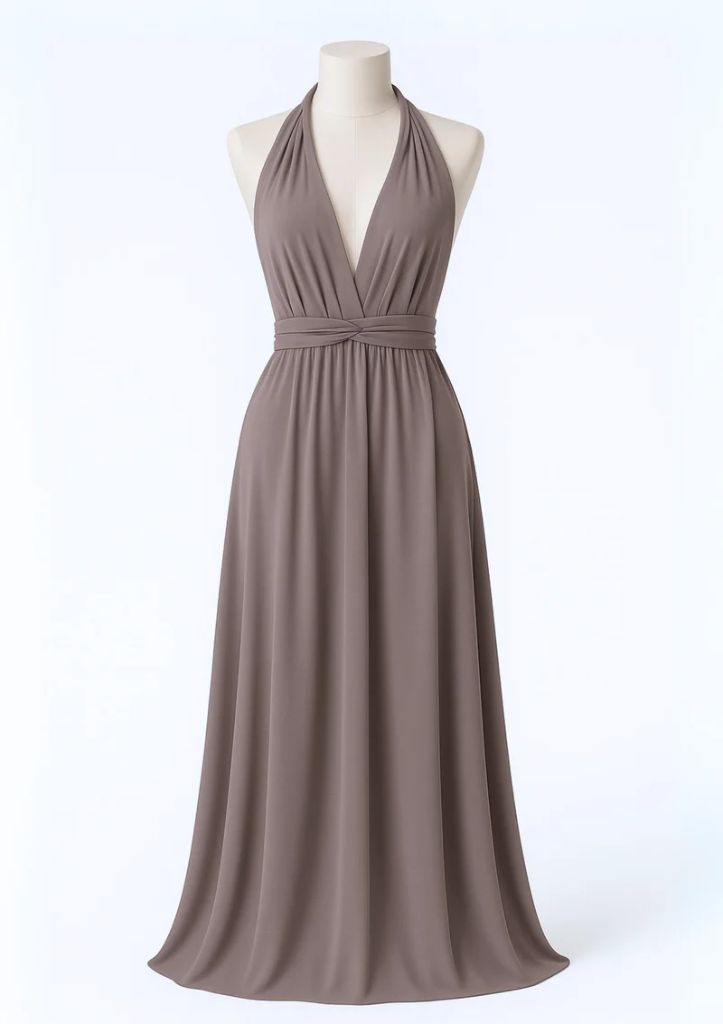 Nyxara Wandelbares Maxi-Kleid | Taupe