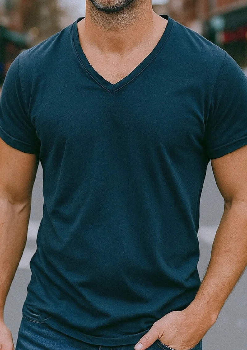 Jadrien Sunspel T-Shirt aus Bio-Baumwolle | Blau