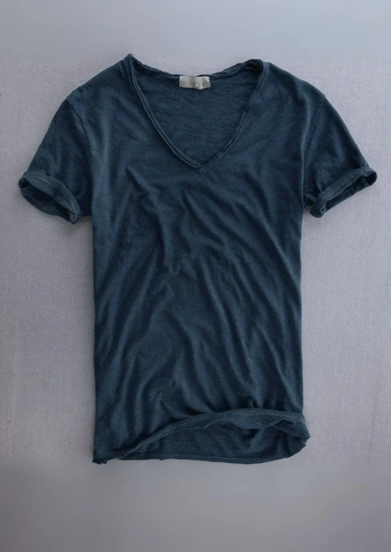 Jadrien Sunspel T-Shirt aus Bio-Baumwolle | Blau