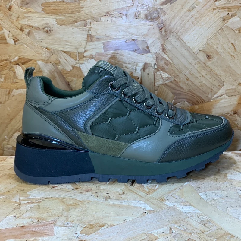 Carmela Mode-Sneaker aus Leder für Damen – Khaki