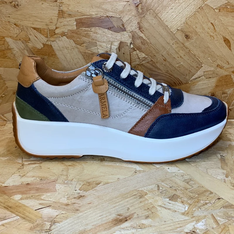 Carmela Mode-Sneaker aus Leder für Damen – Marineblau