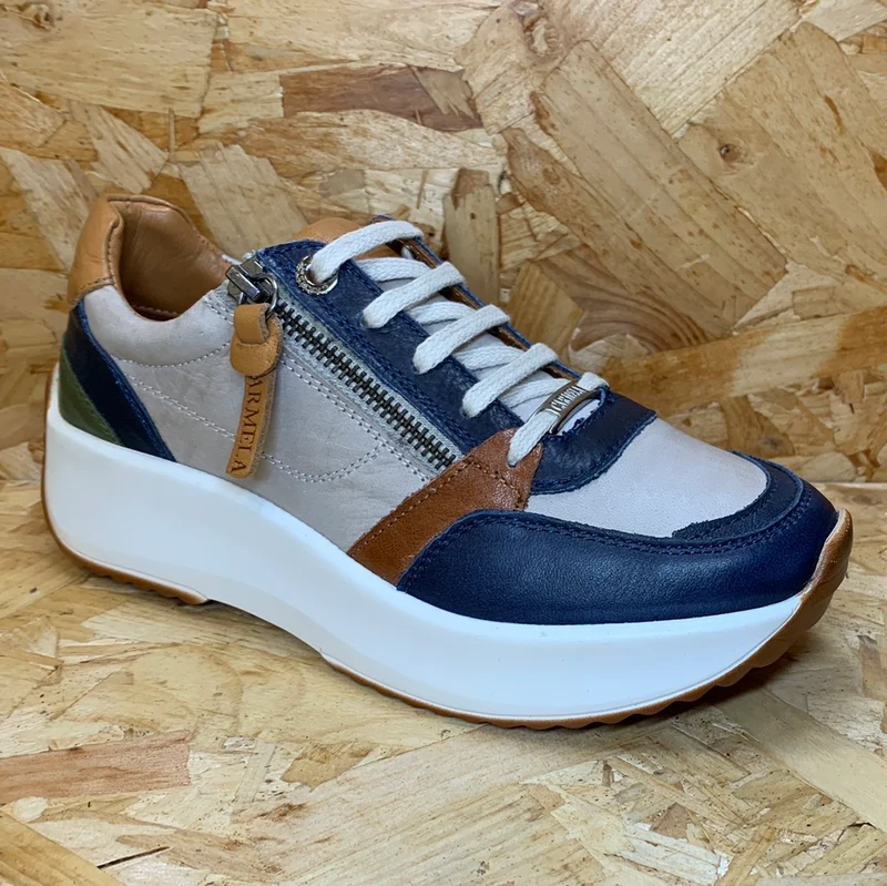 Carmela Mode-Sneaker aus Leder für Damen – Marineblau