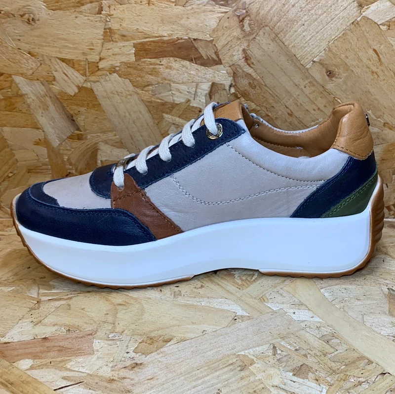 Carmela Mode-Sneaker aus Leder für Damen – Marineblau