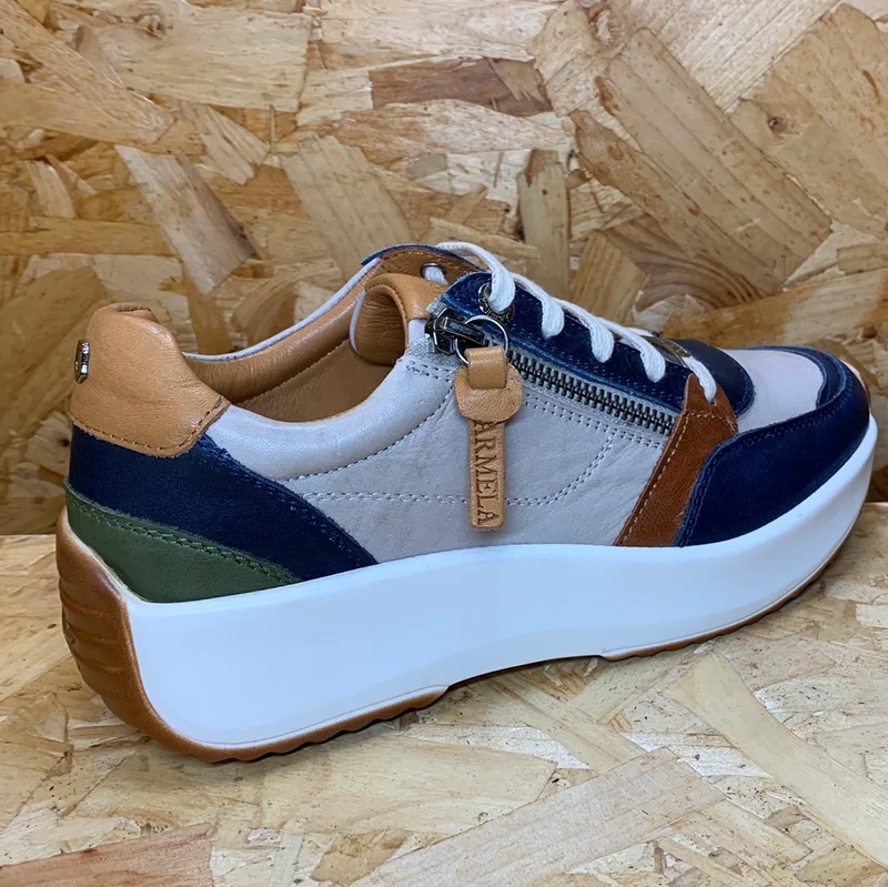 Carmela Mode-Sneaker aus Leder für Damen – Marineblau