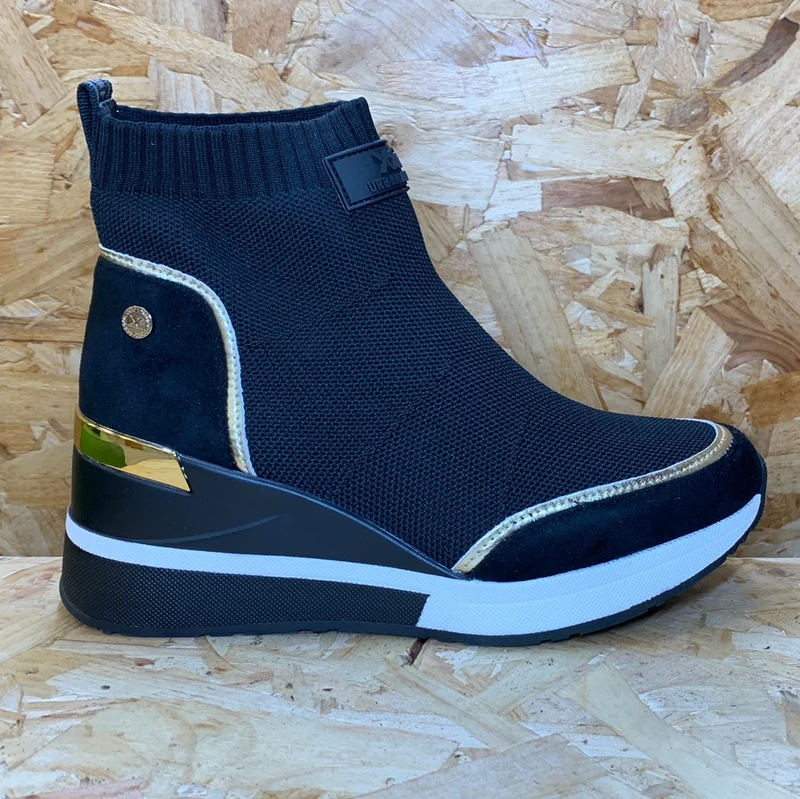 Xti Mode-Stiefeletten-Sneaker für Damen – Schwarz