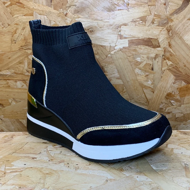 Xti Mode-Stiefeletten-Sneaker für Damen – Schwarz