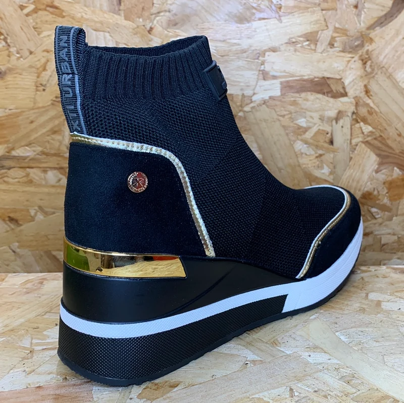 Xti Mode-Stiefeletten-Sneaker für Damen – Schwarz