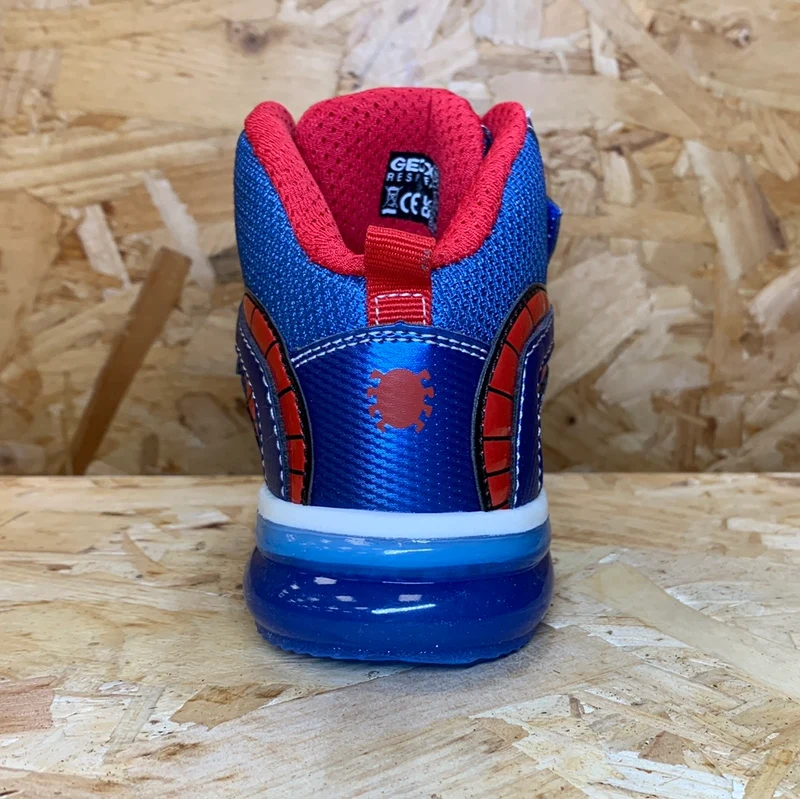 Geox Kinder Marvel Spiderman Leuchtende High-Top-Sneaker – Blau