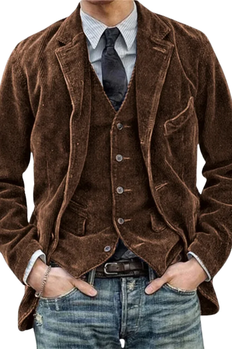 Jory Vintage Weste & Jacke | Braun