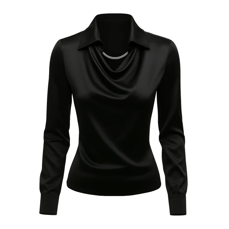 Lynn Elegante Bluse | Schwarz