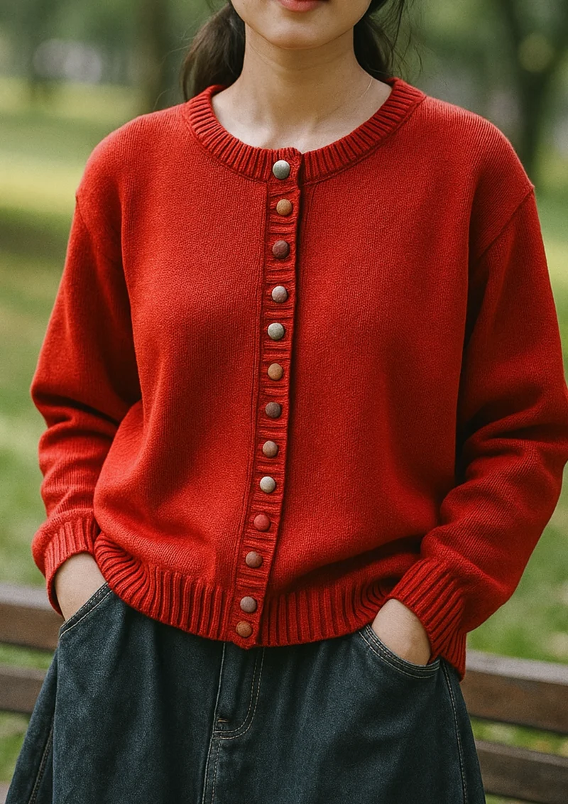 Lisa Komfortable & Stilvolle Cardigan | Rot