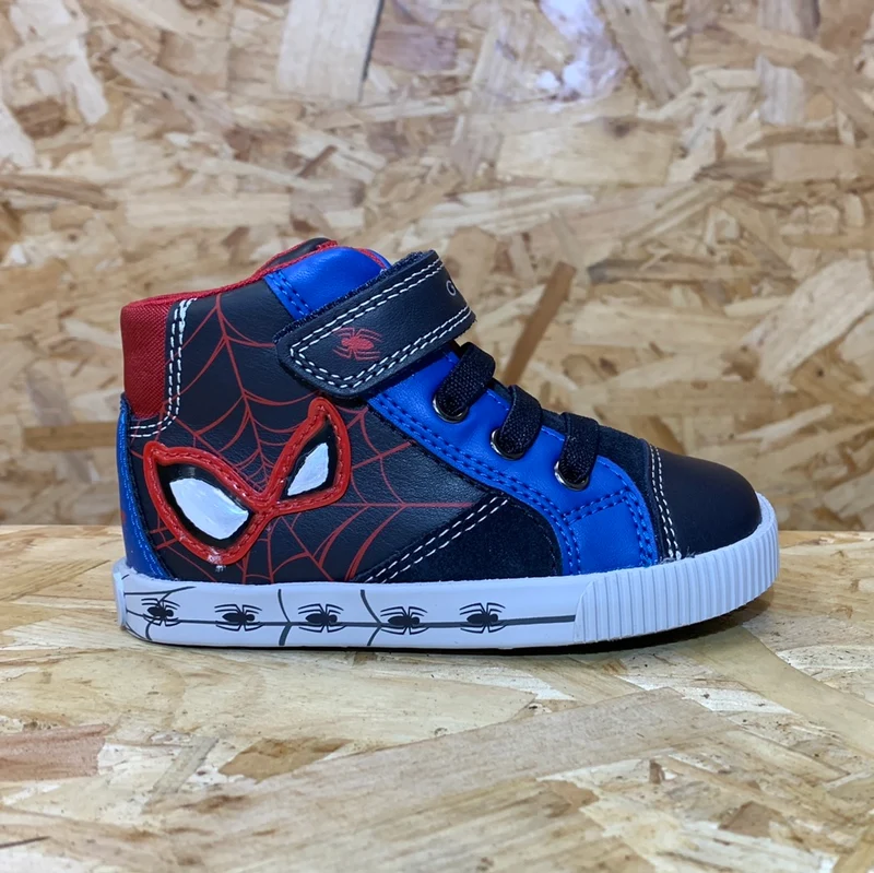 Geox Säugling Kilwi Marvel Spiderman High-Top-Trainer – Marineblau/Königsblau
